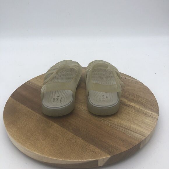 Crocs Isabella Sandals Shoes Toddler Girl 8C Gray Jelly Glitter Summer - Picture 4 of 9